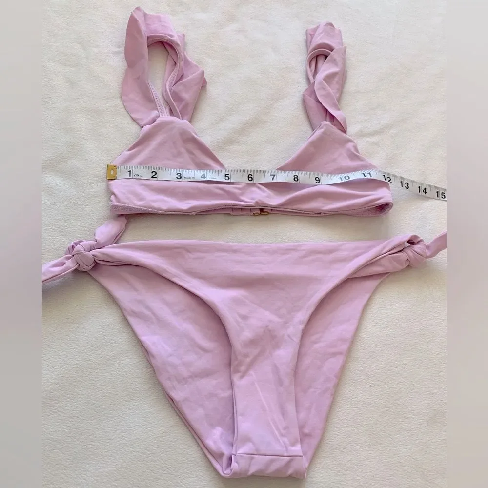 NEW L*Space Bikini Set Lilac Harper Top & Side Tie Bottom Medium Bathing Suit